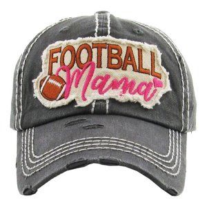 NWT Football Mom Sports Soccer Women One Size Mom Vintage Distressed Ball Cap